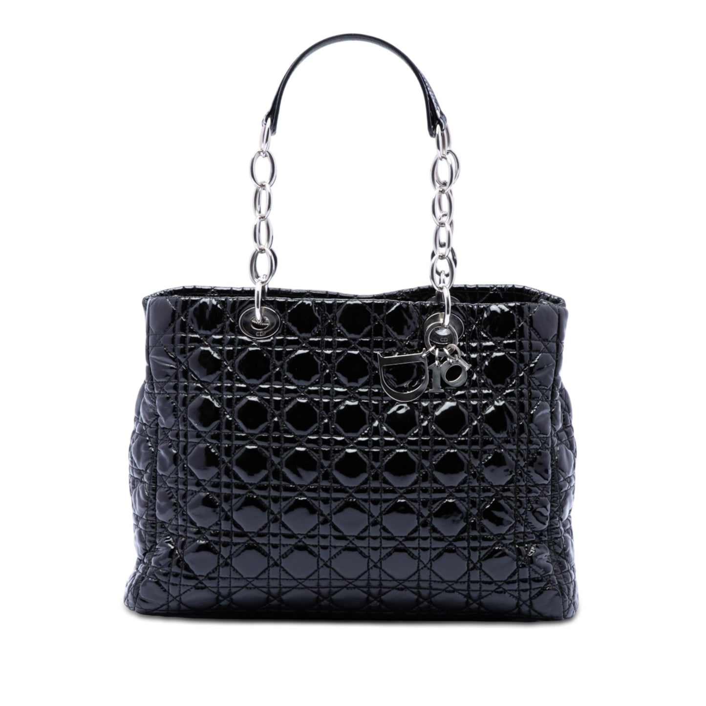 Dior Large Patent Cannage Lady Dior Soft Shopping Tote