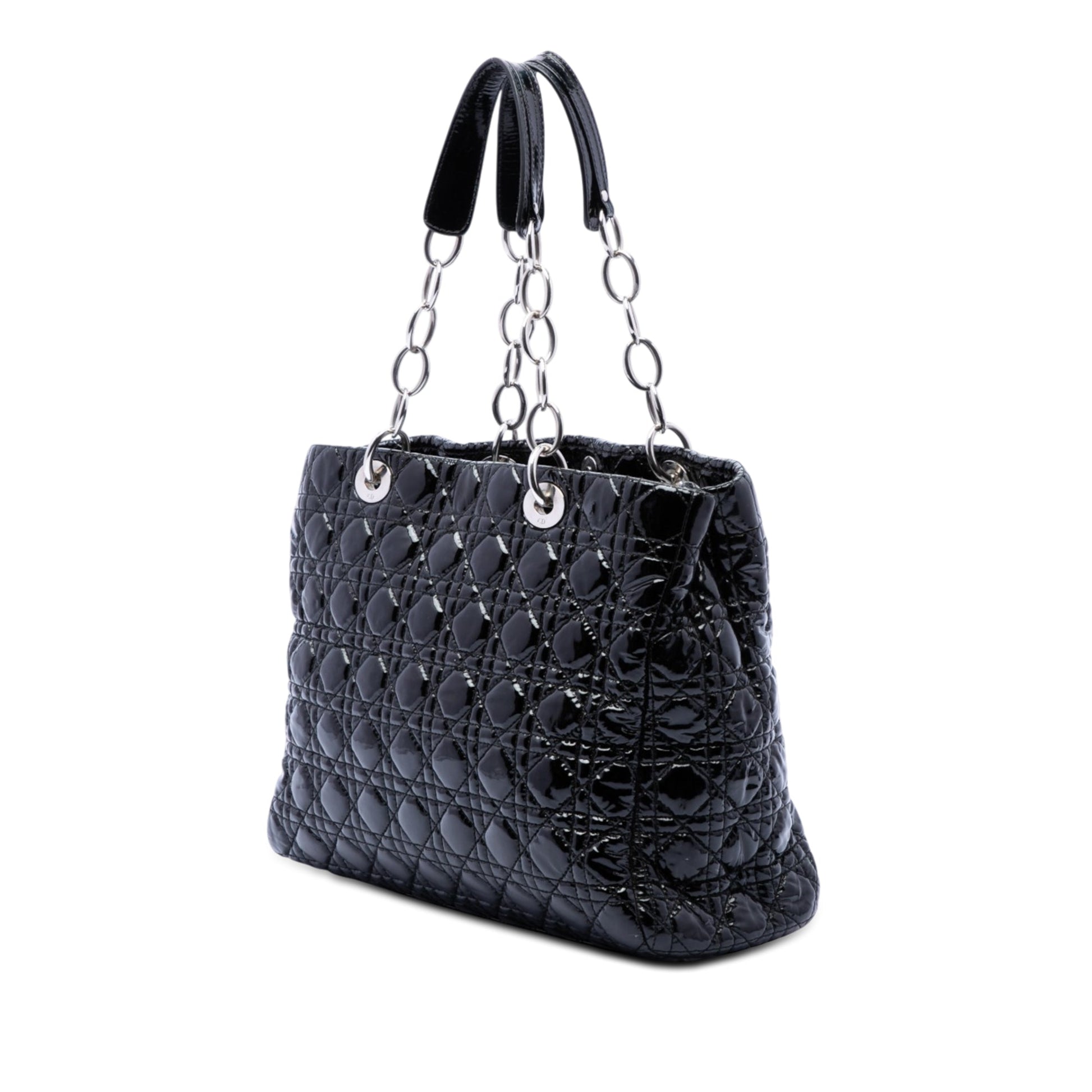 Dior Large Patent Cannage Lady Dior Soft Shopping Tote