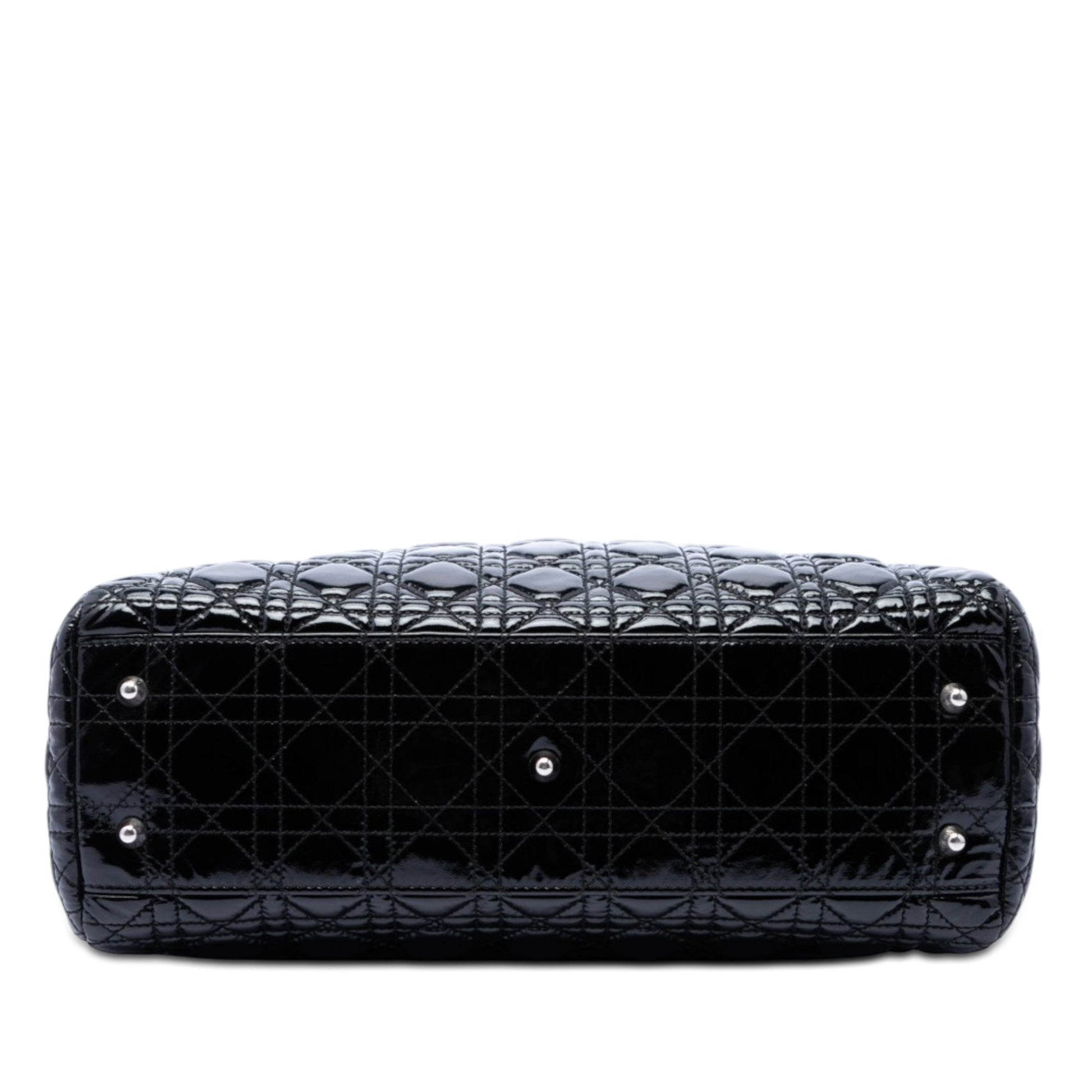 Dior Large Patent Cannage Lady Dior Soft Shopping Tote