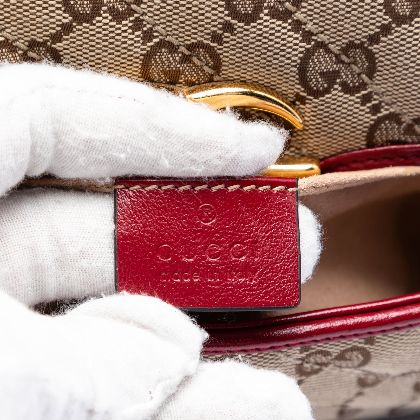 Gucci Small GG Marmont Matelasse Diagonal GG Canvas and Leather Shoulder Bag