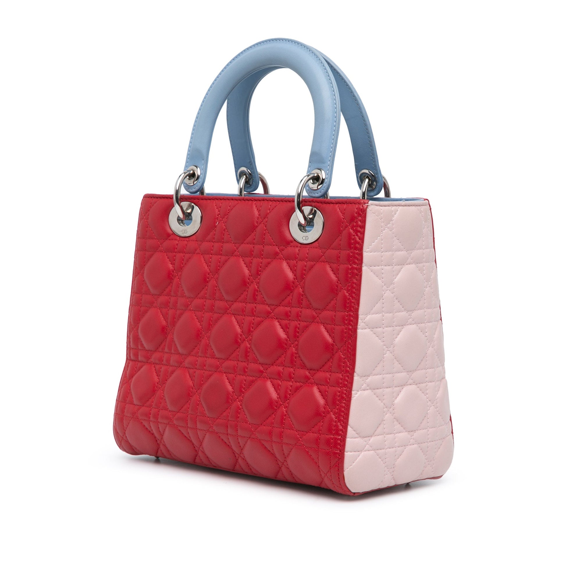 Dior Medium Tricolor Lambskin Cannage Lady Dior