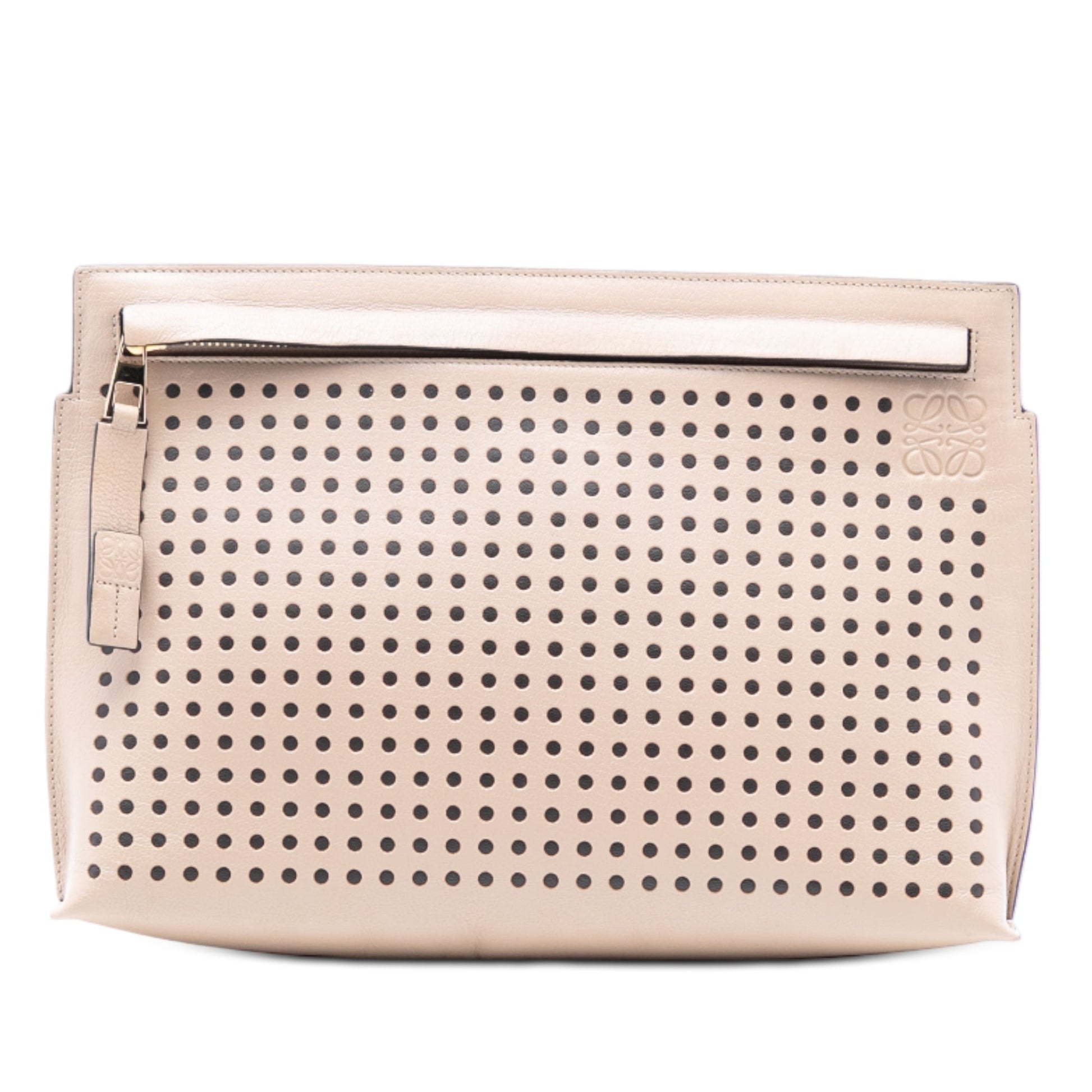 LOEWE Perforated Leather Anagram Clutch