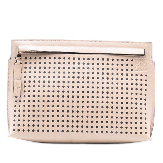 LOEWE Perforated Leather Anagram Clutch