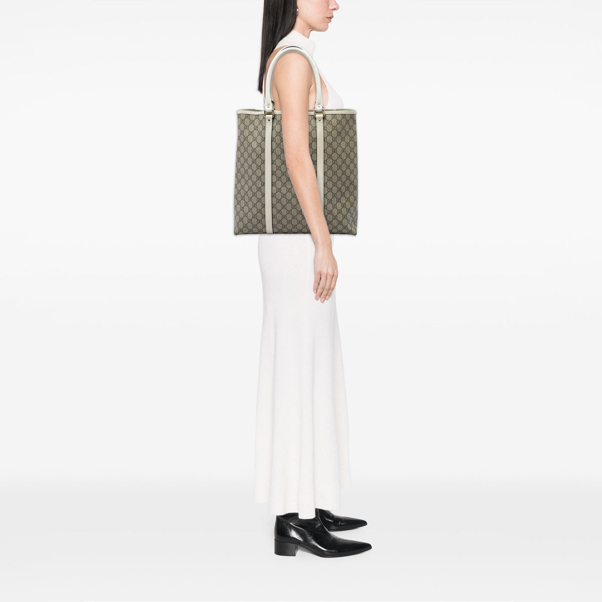 Gucci GG Supreme Joy Vertical Tote — Beige