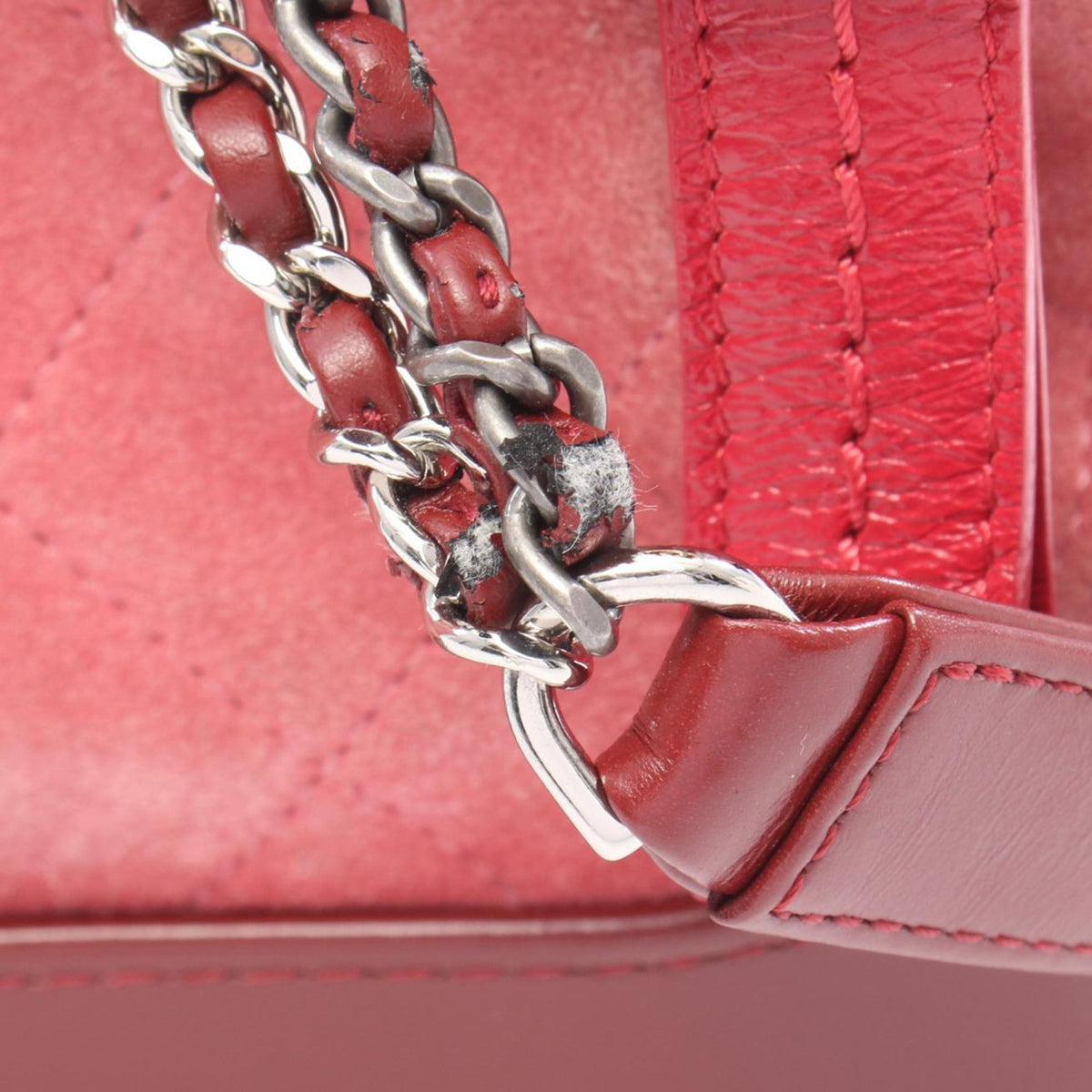 Chanel Small Quilted Suede Gabrielle Hobo — Red