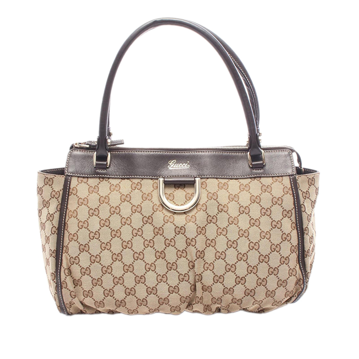 Gucci GG Canvas Abbey D Ring Tote — Beige