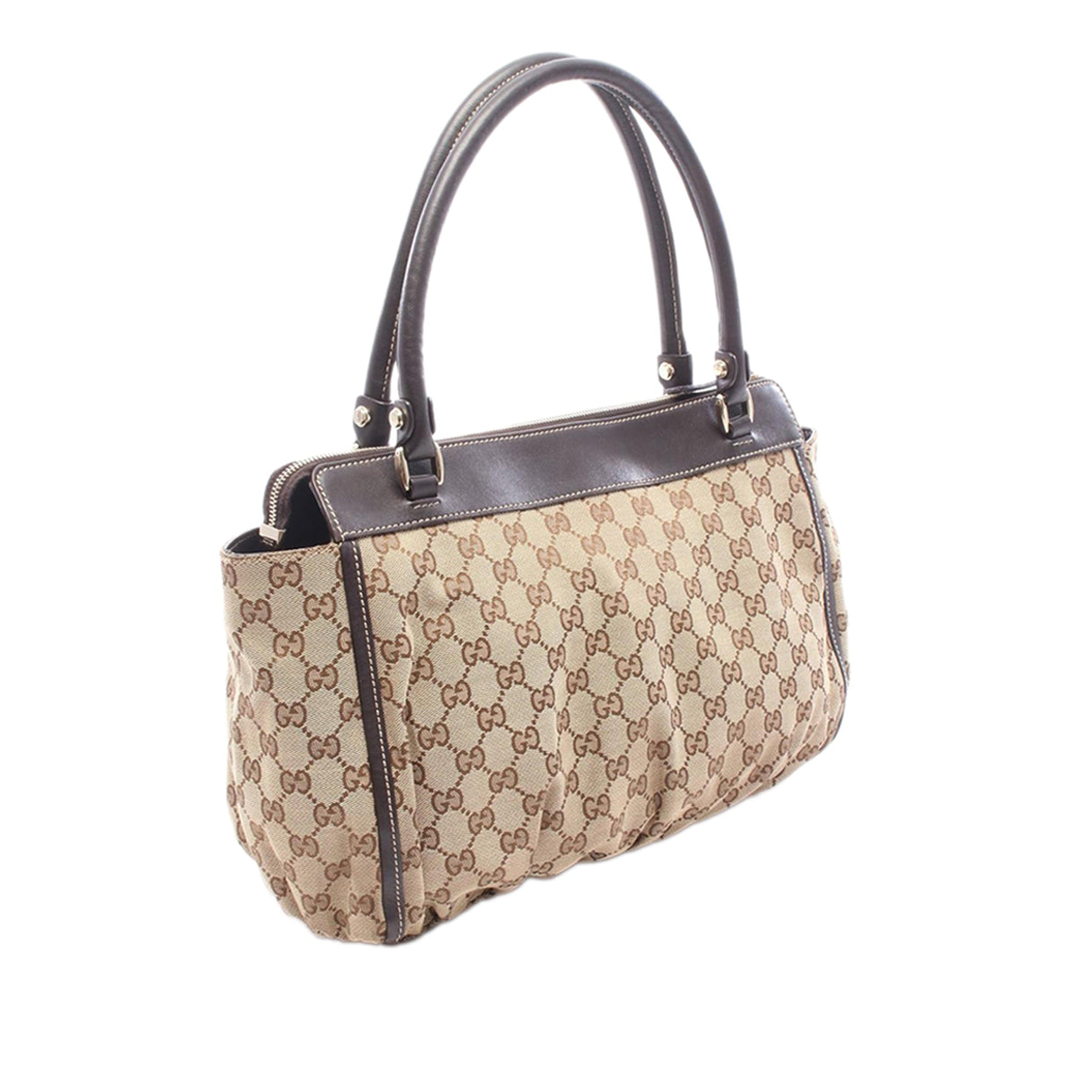 Gucci GG Canvas Abbey D Ring Tote — Beige