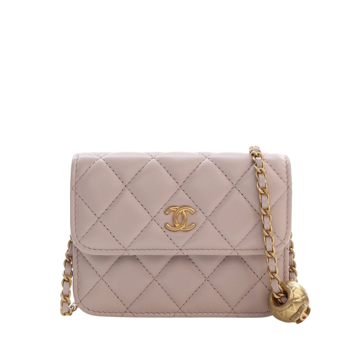 Chanel Mini Lambskin Pearl Crush Clutch On Chain