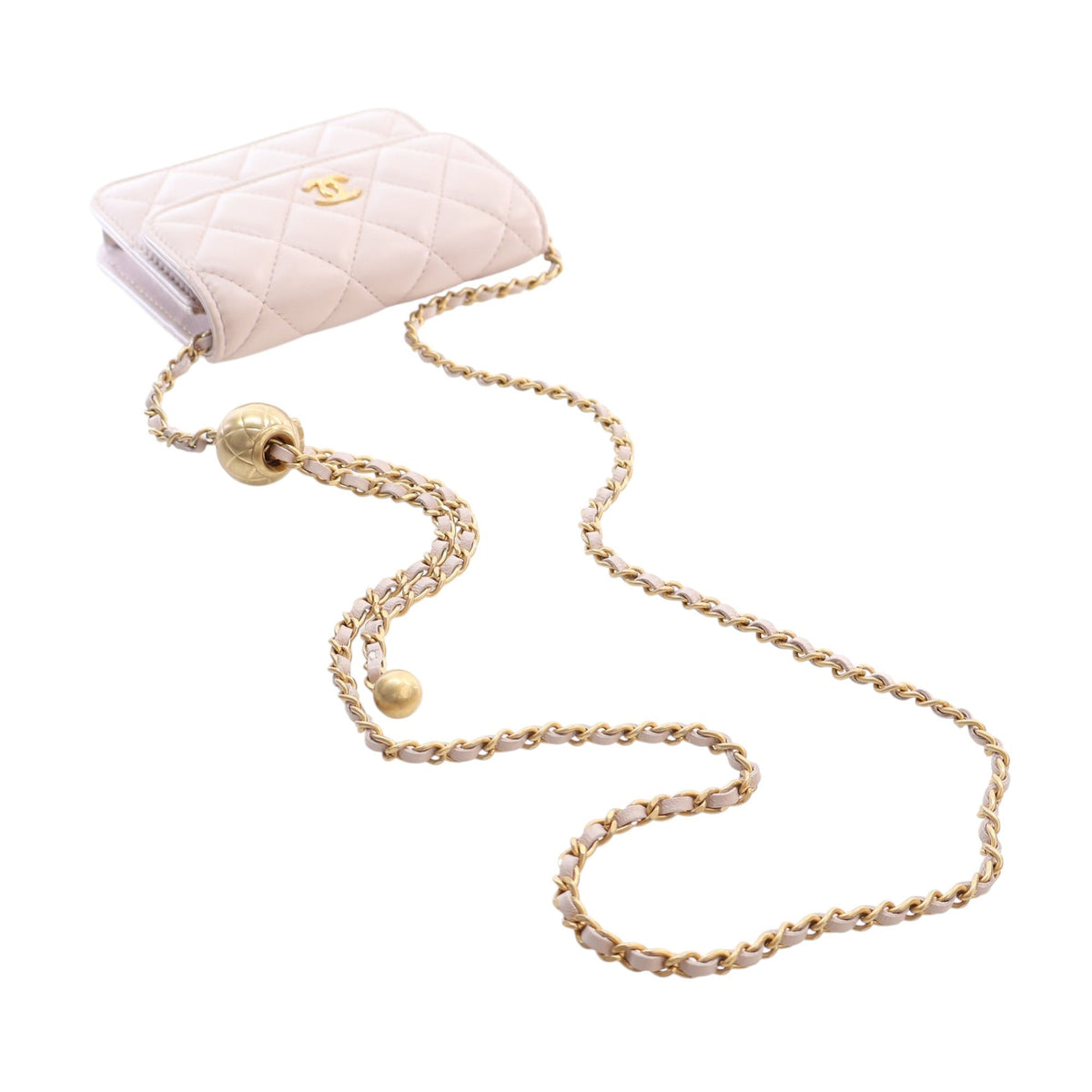 Chanel Mini Lambskin Pearl Crush Clutch On Chain