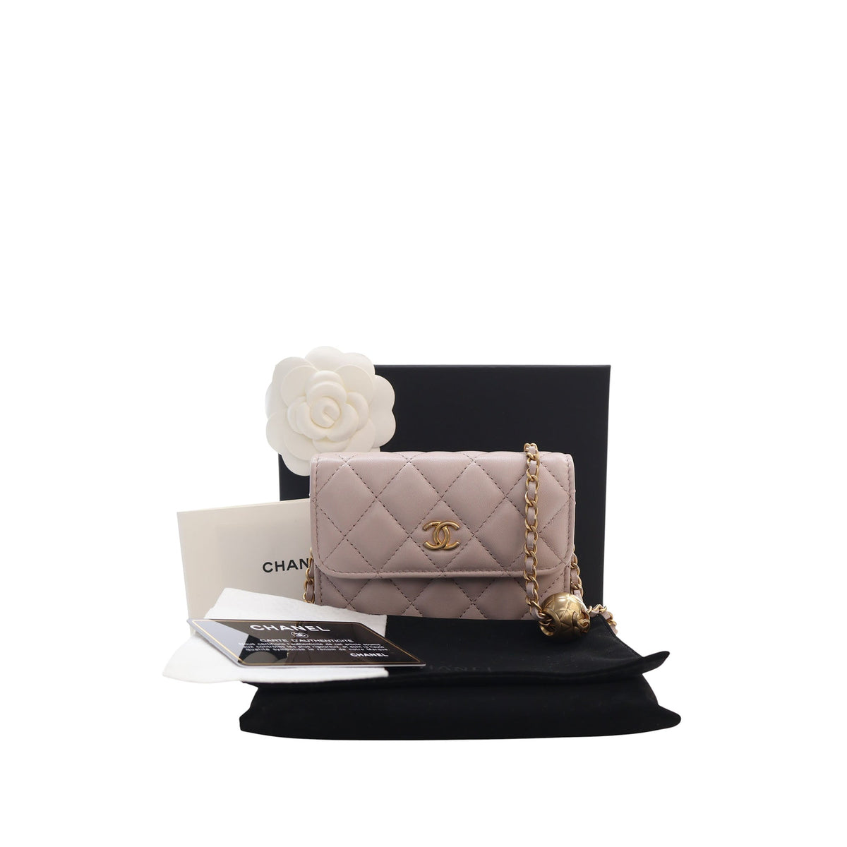 Chanel Mini Lambskin Pearl Crush Clutch On Chain