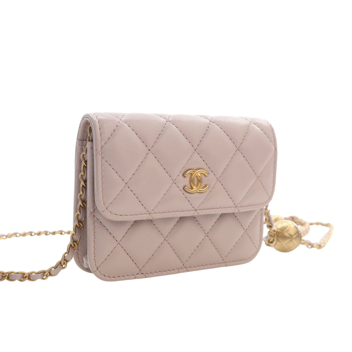 Chanel Mini Lambskin Pearl Crush Clutch On Chain