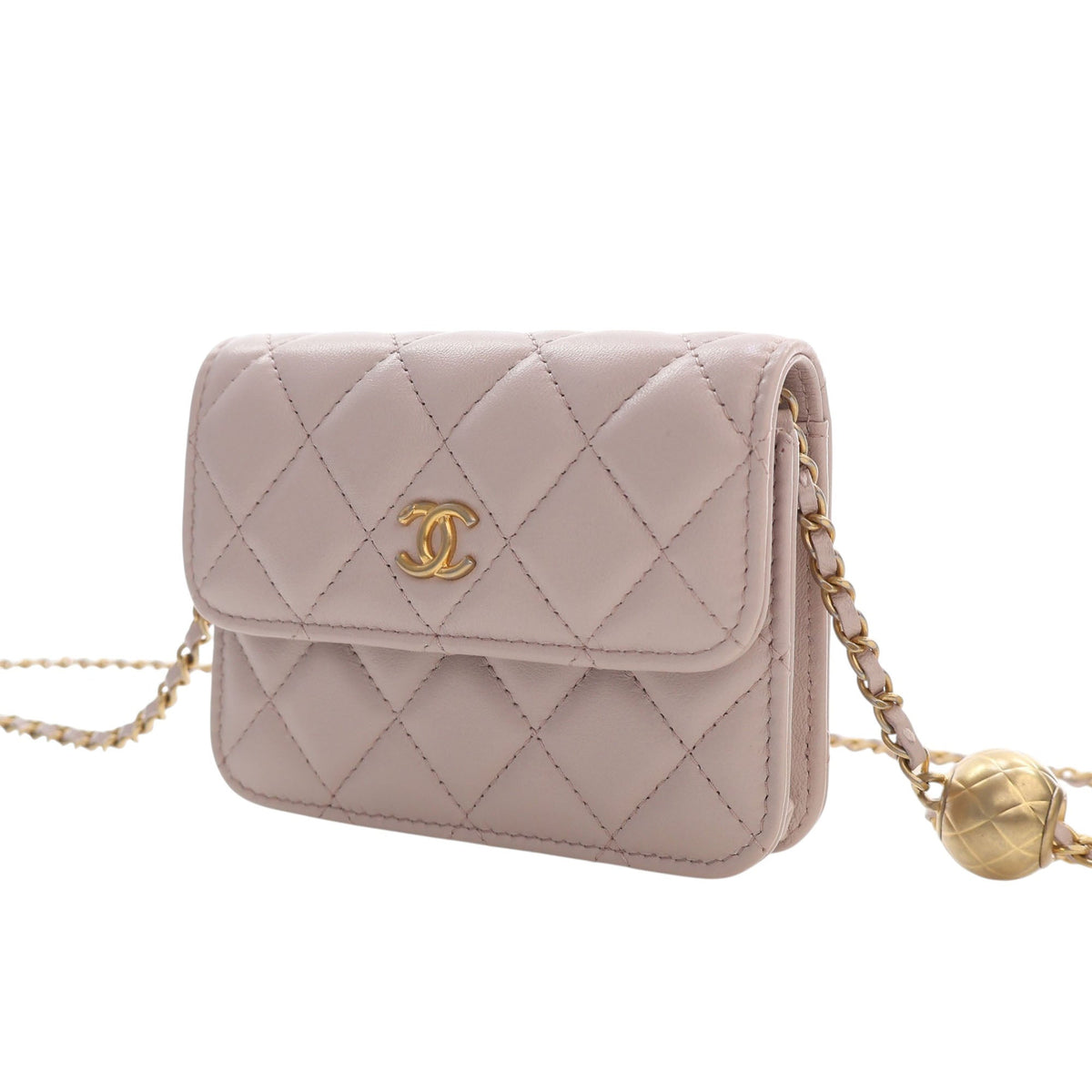 Chanel Mini Lambskin Pearl Crush Clutch On Chain