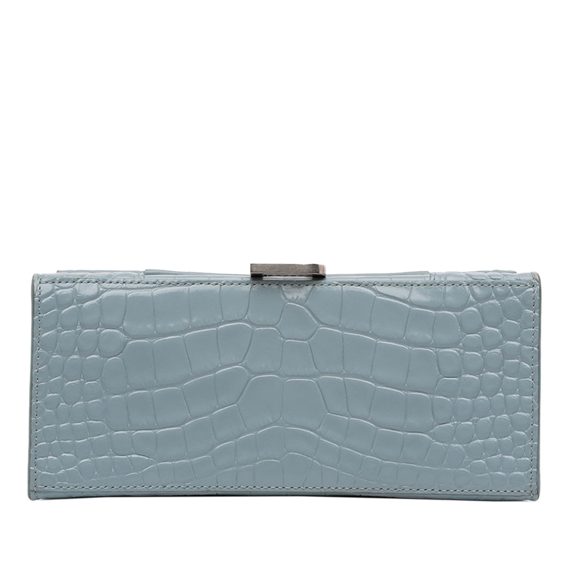 Balenciaga Small Croc Embossed Hourglass Top Handle Bag