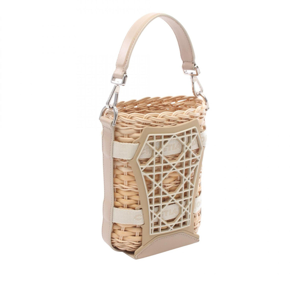Dior Raffia and Leather Sahara Wicker Basket Bucket Bag