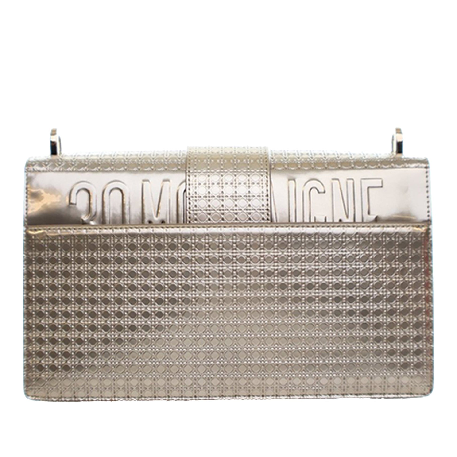 Dior Metallic Calfskin Microcannage 30 Montaigne Chain Flap