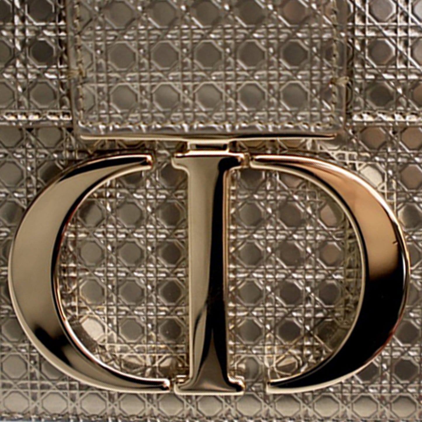 Dior Metallic Calfskin Microcannage 30 Montaigne Chain Flap