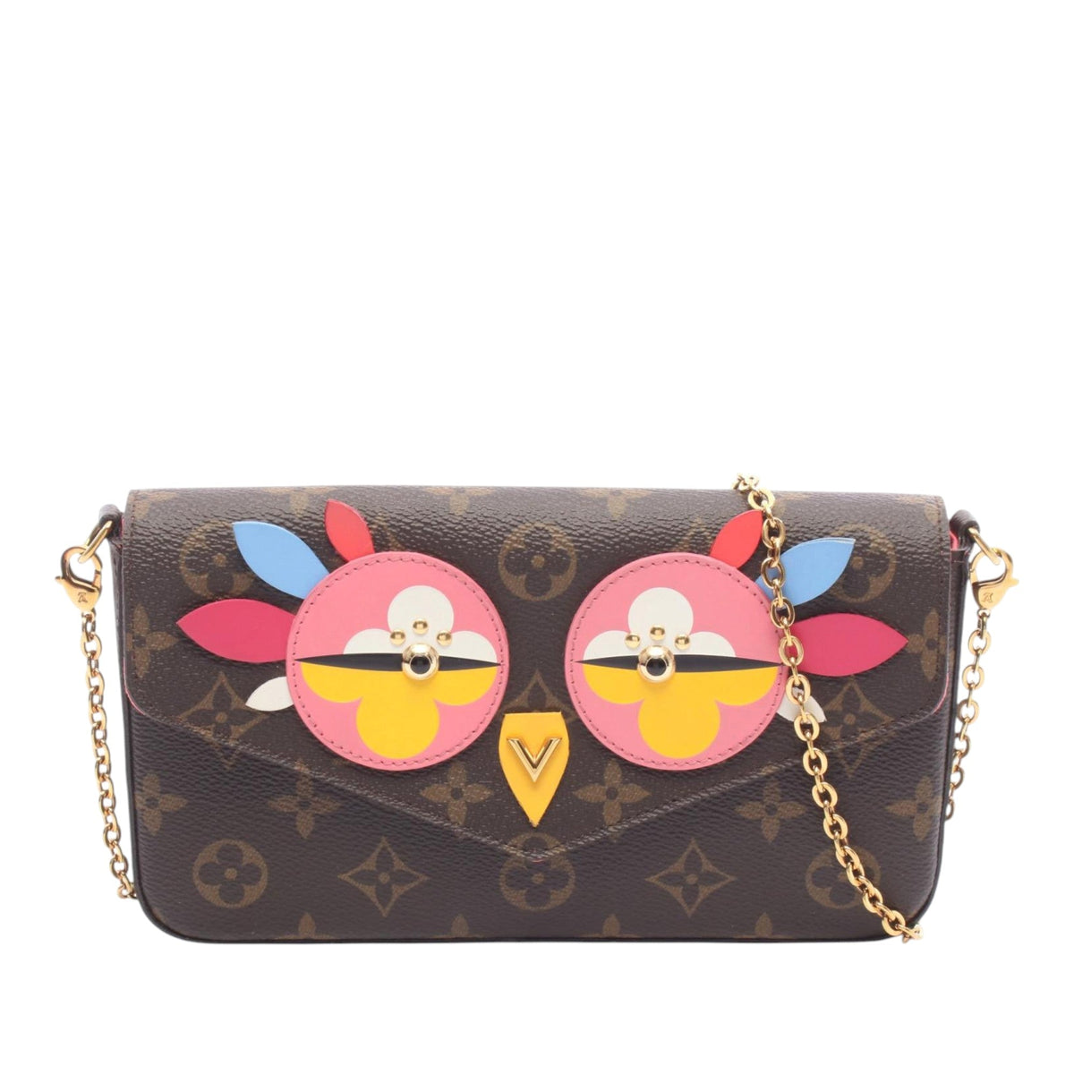 Louis Vuitton Limited Edition Monogram Lovely Birds Pochette Felicie — Brown