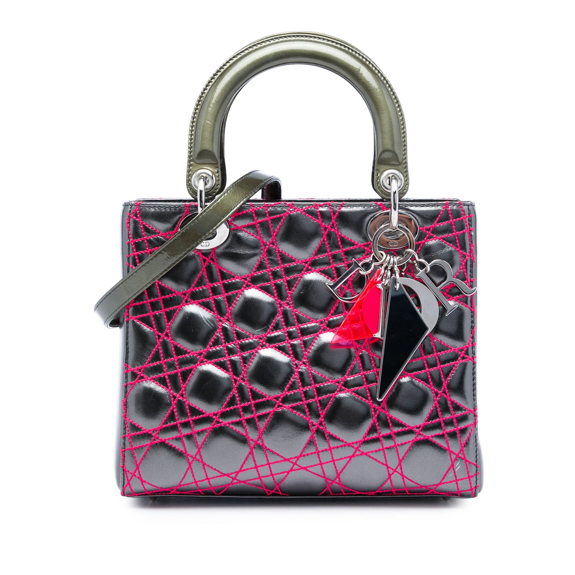 Dior Anselm Reyle Medium Metallic Lambskin Cannage Lady Dior