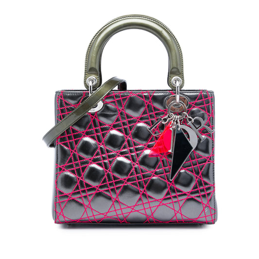 Dior Anselm Reyle Medium Metallic Lambskin Cannage Lady Dior