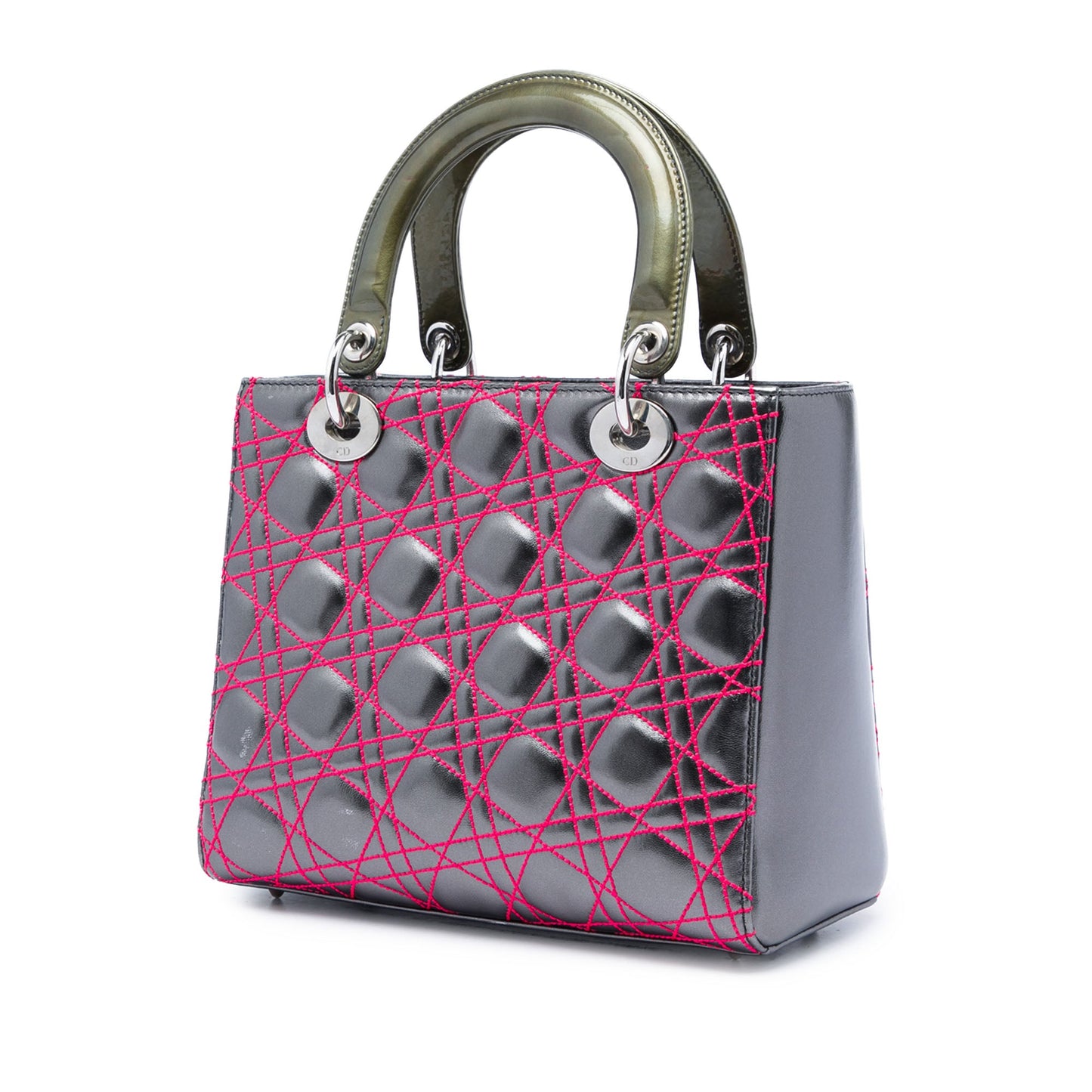 Dior Anselm Reyle Medium Metallic Lambskin Cannage Lady Dior