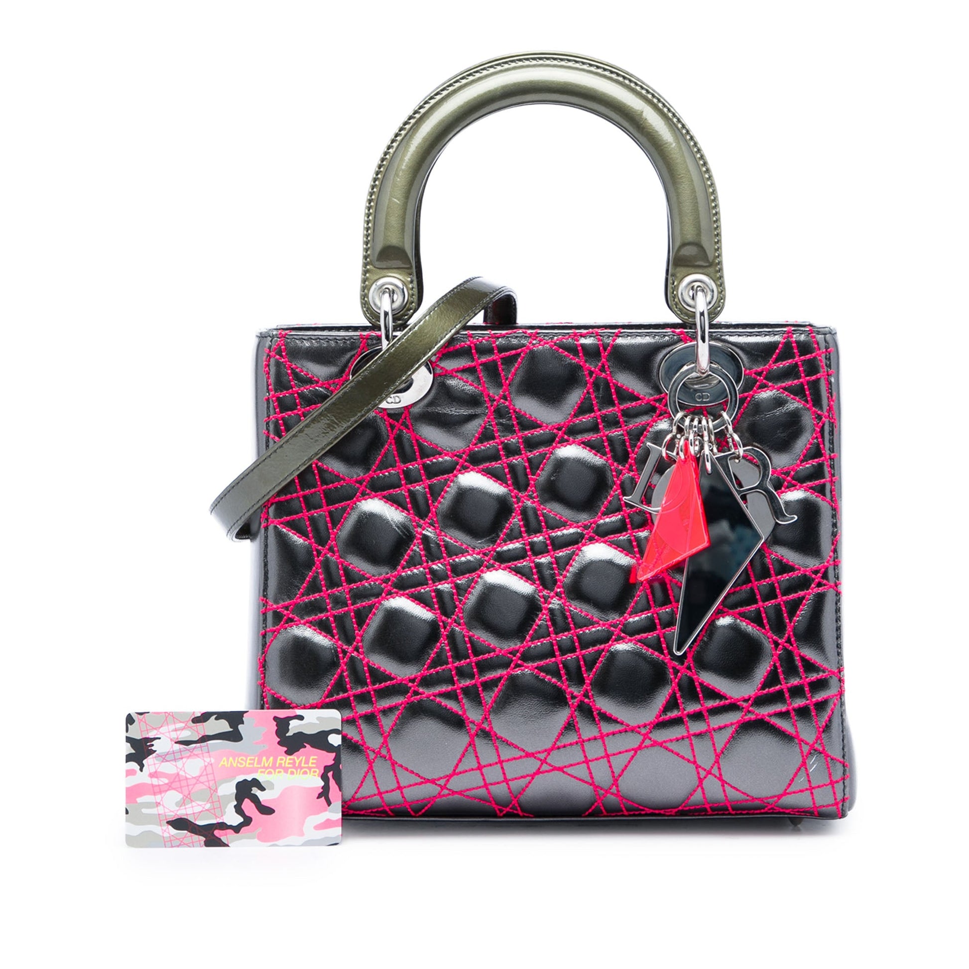 Dior Anselm Reyle Medium Metallic Lambskin Cannage Lady Dior