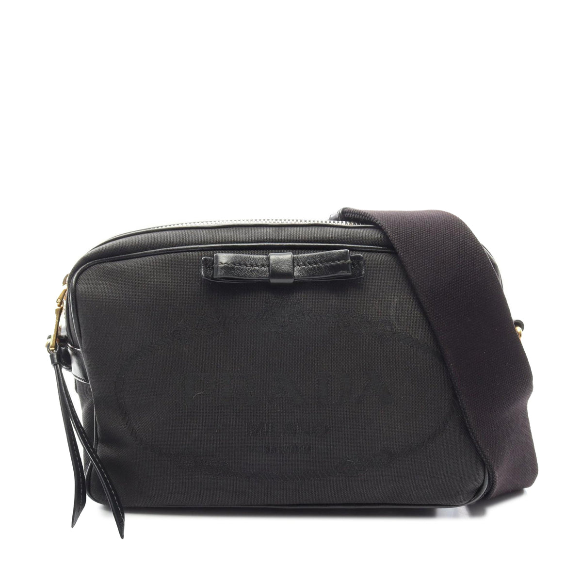 Prada Canapa Logo Camera Bag — Black