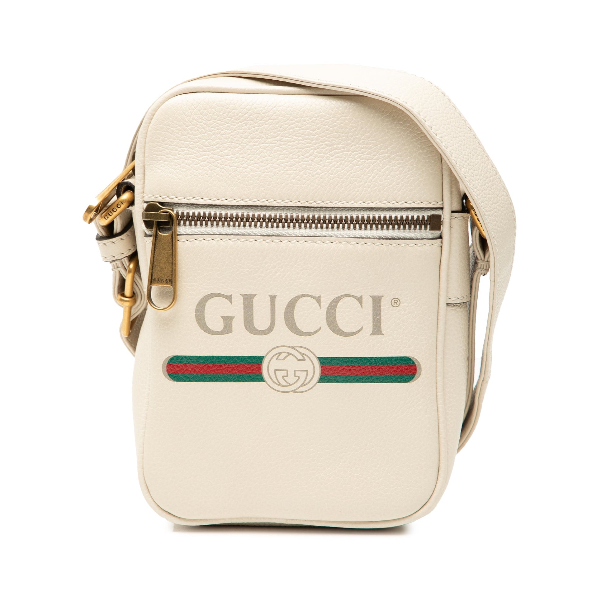Gucci Mini Grained Calfskin Logo Crossbody