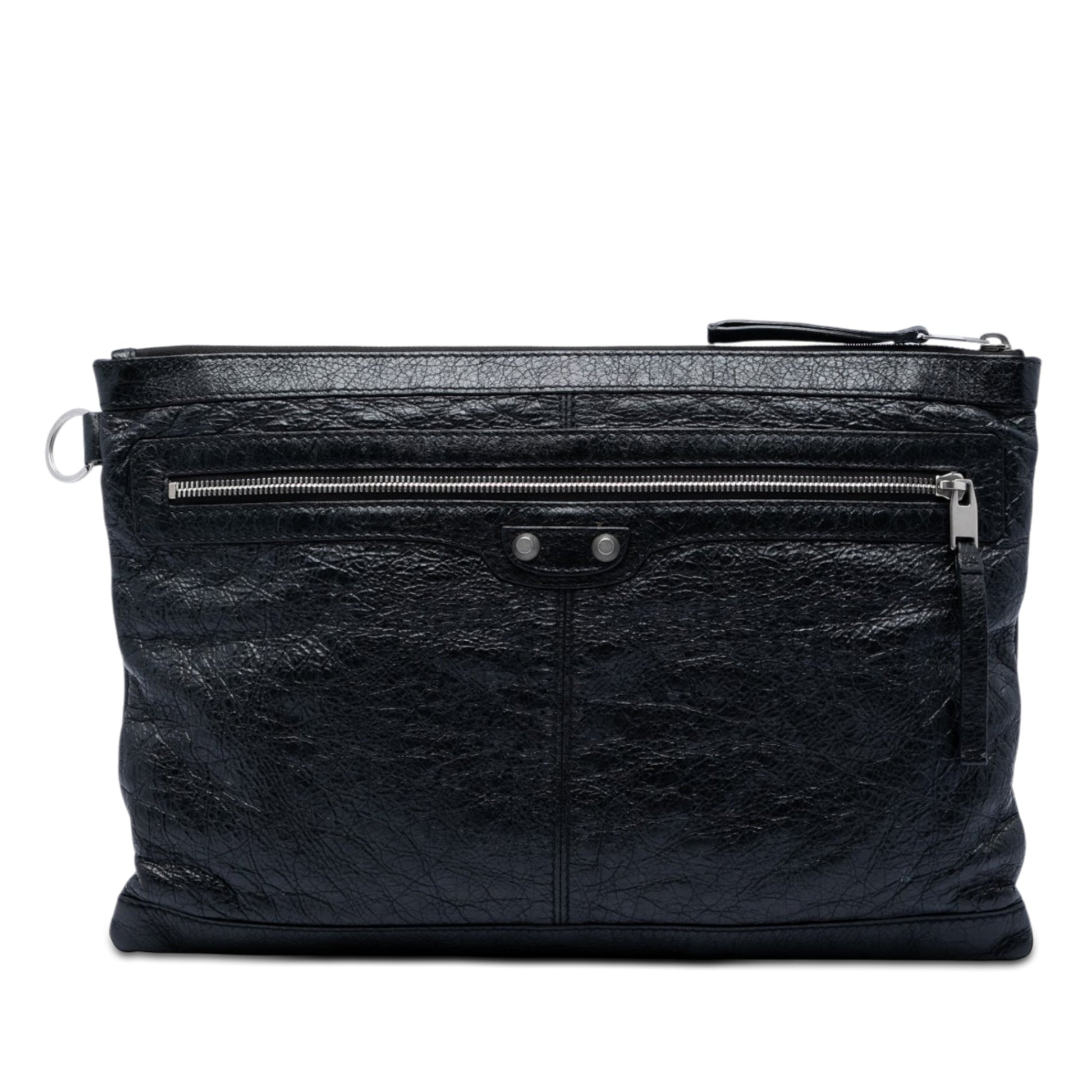 Balenciaga Lambskin Motocross Classic Clip L Clutch