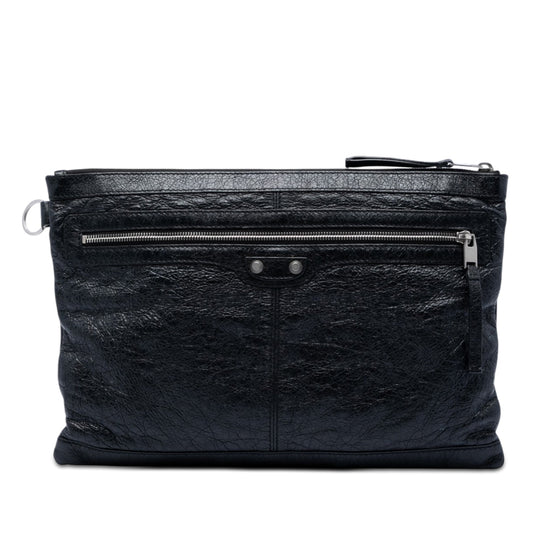 Balenciaga Lambskin Motocross Classic Clip L Clutch