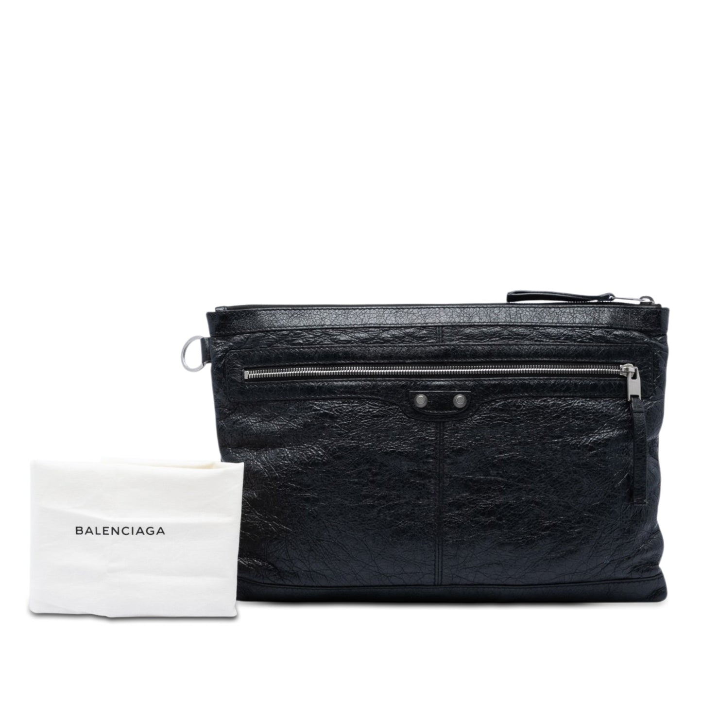 Balenciaga Lambskin Motocross Classic Clip L Clutch