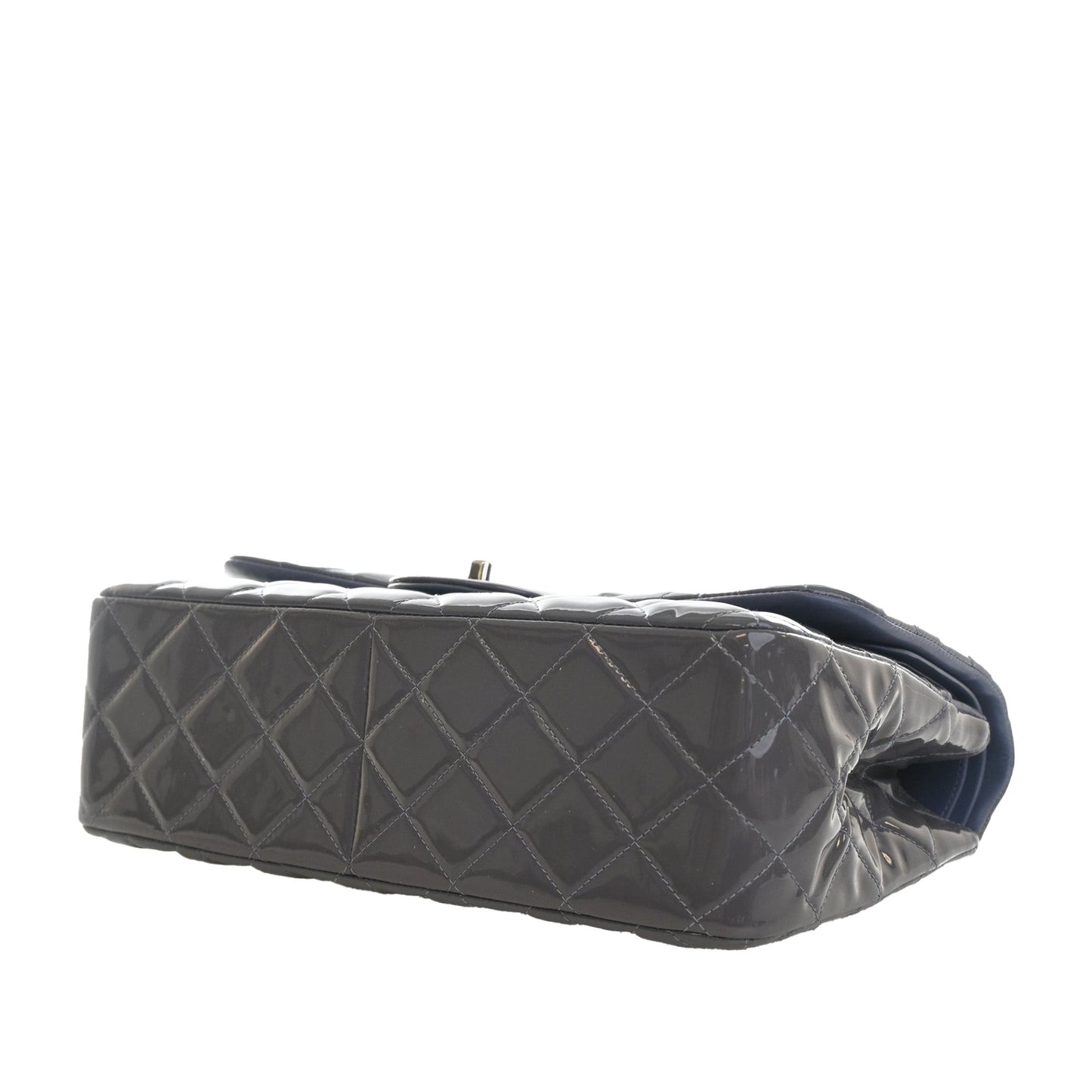 Chanel Jumbo Classic Striped Patent Double Flap