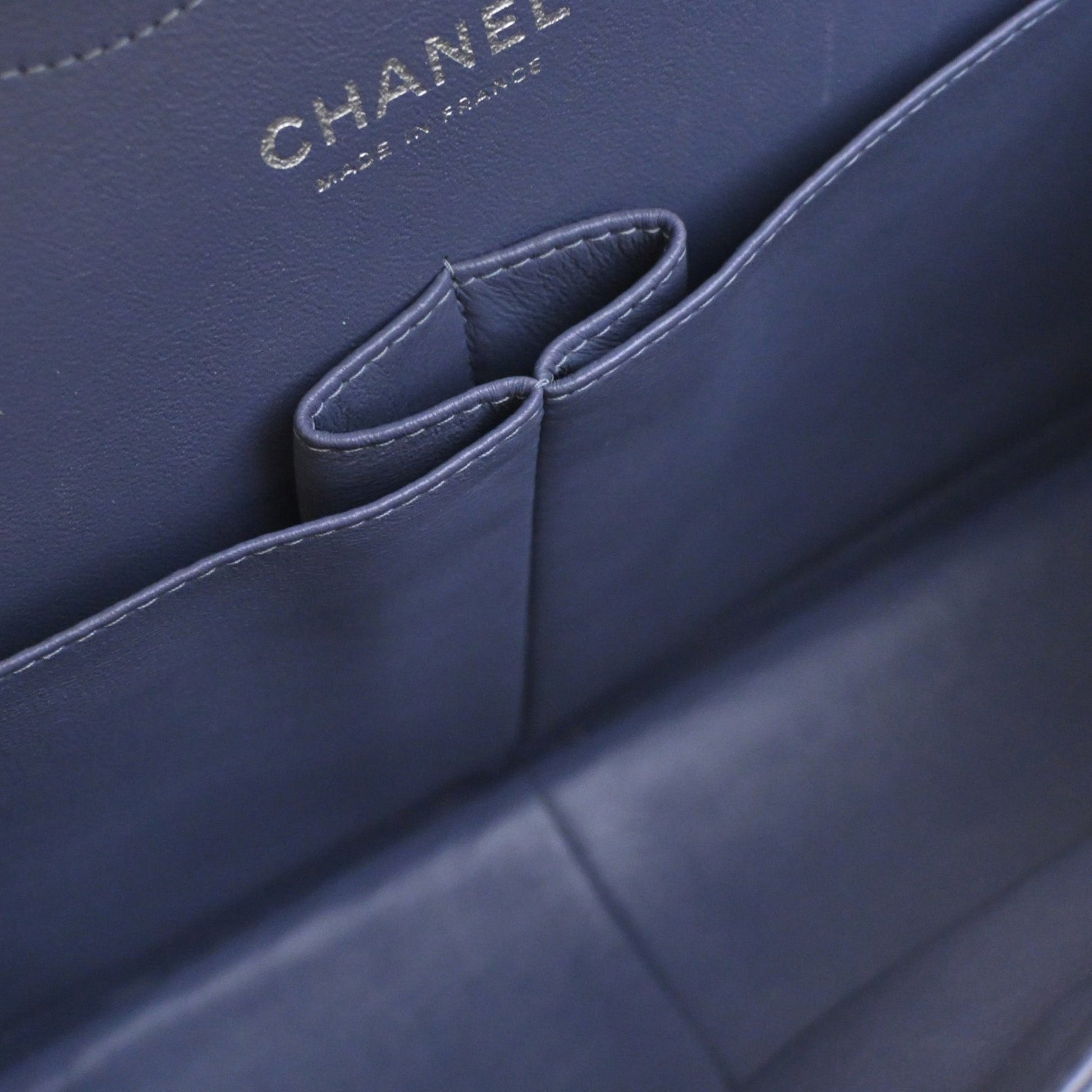 Chanel Jumbo Classic Striped Patent Double Flap