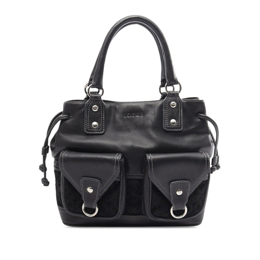 LOEWE Calfskin and Suede Anagram Pocket Tote