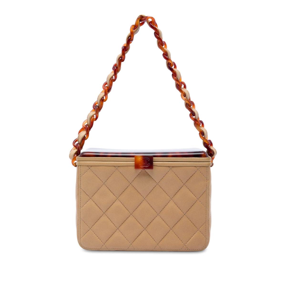 Chanel CC Quilted Lambskin Tortoiseshell Box Bag