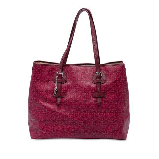 Celine Coated Canvas Le Horse Carriage Tote