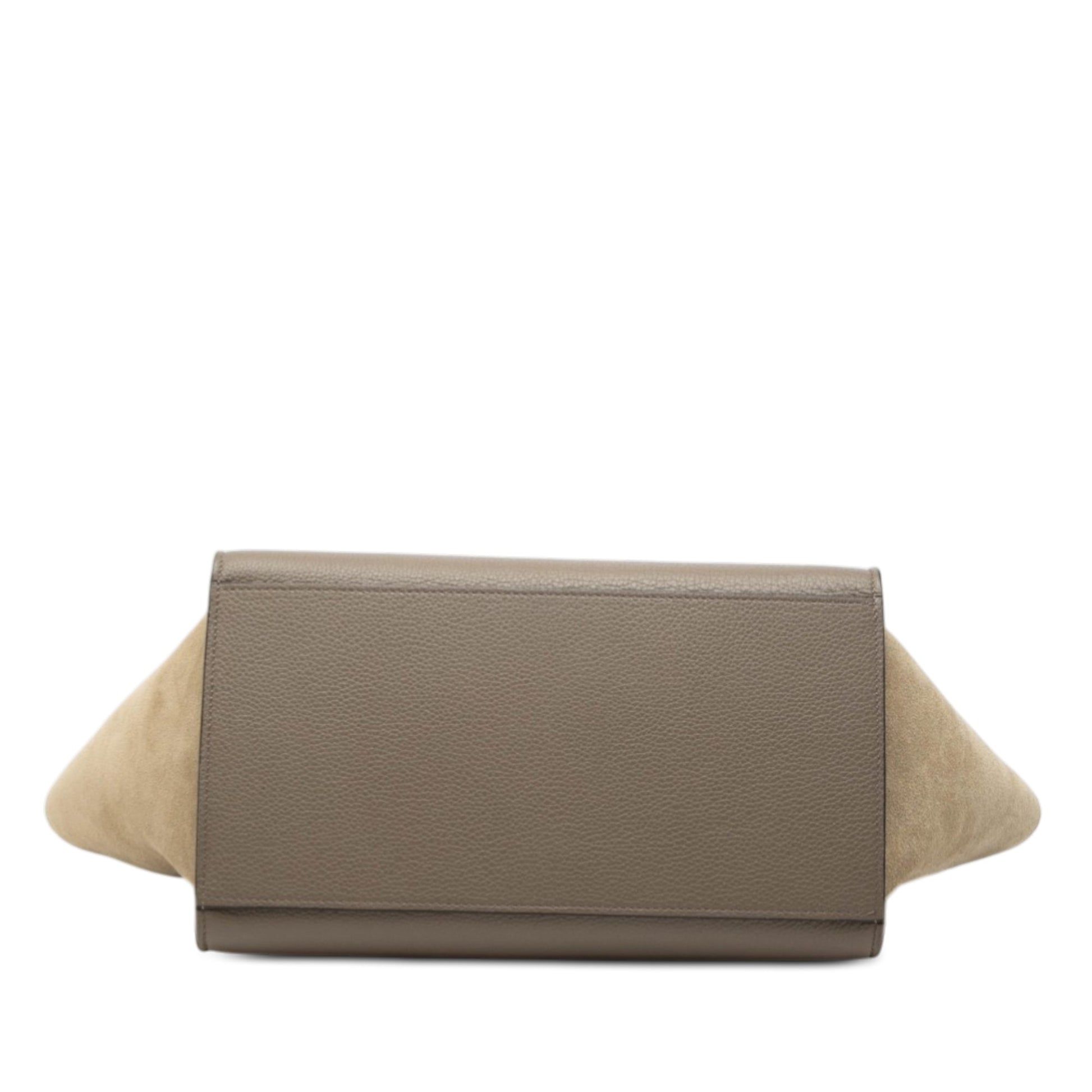Celine Small Bicolor Calfskin and Suede Trapeze Satchel