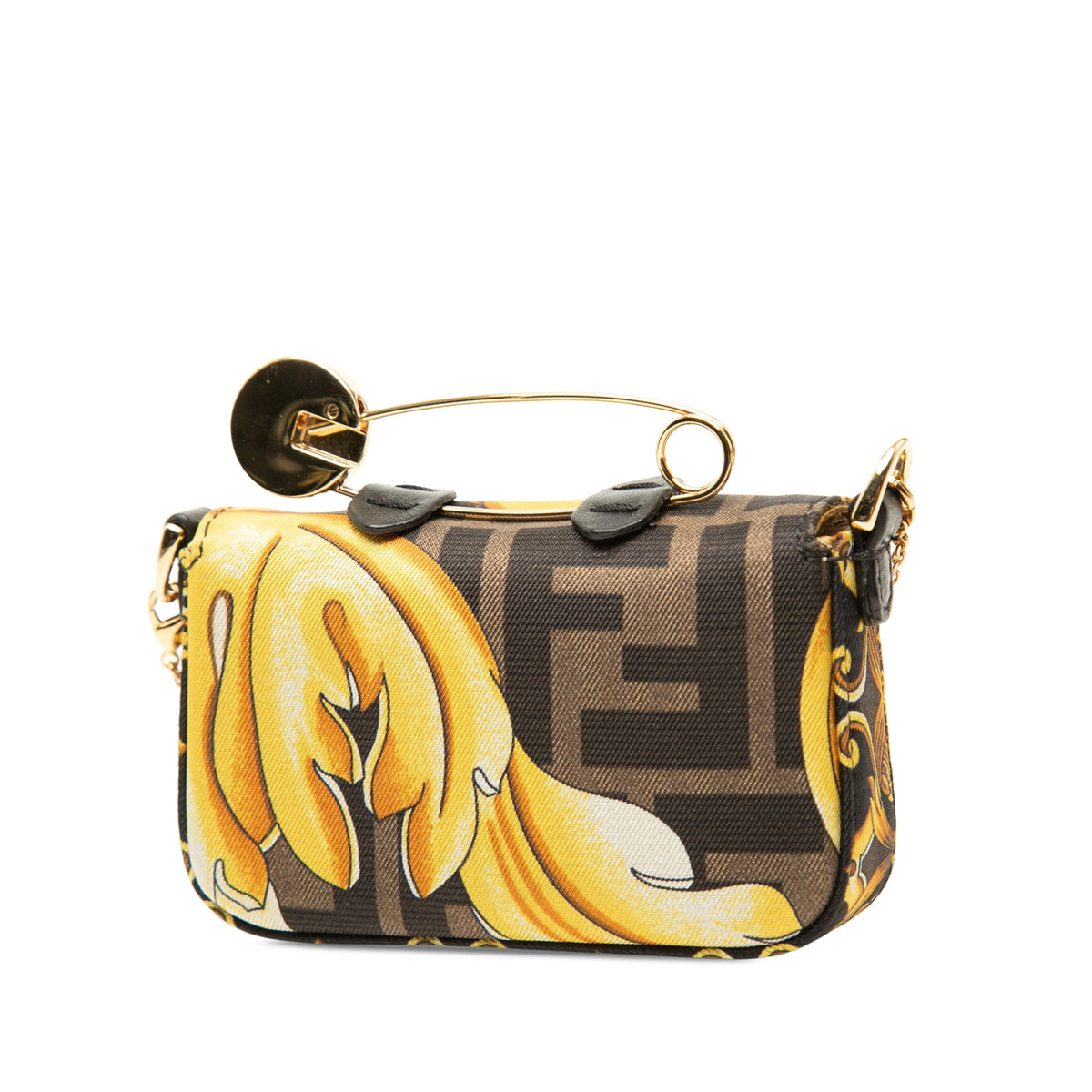 Fendi Fendace Nano Zucca Canvas Baguette