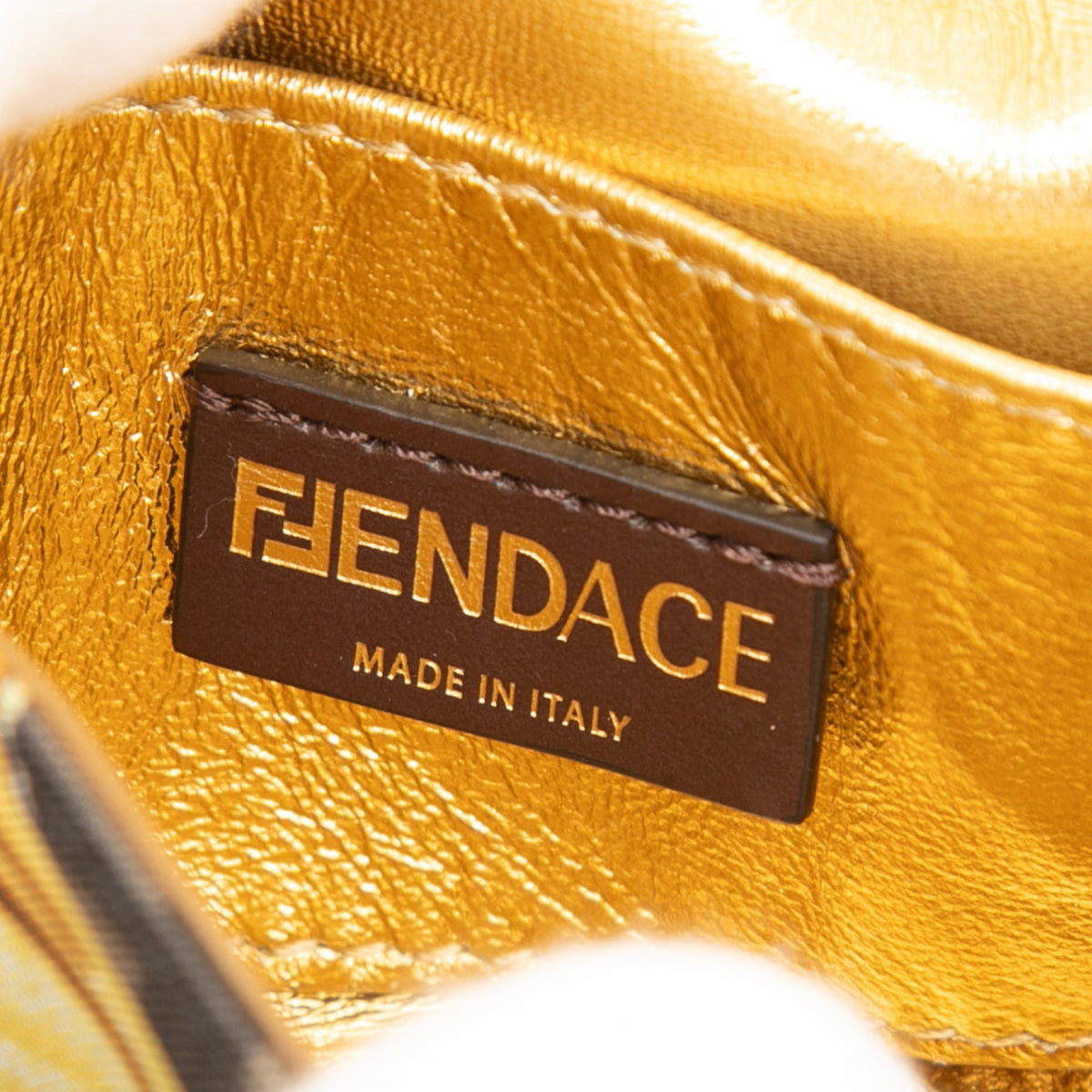 Fendi Fendace Nano Zucca Canvas Baguette