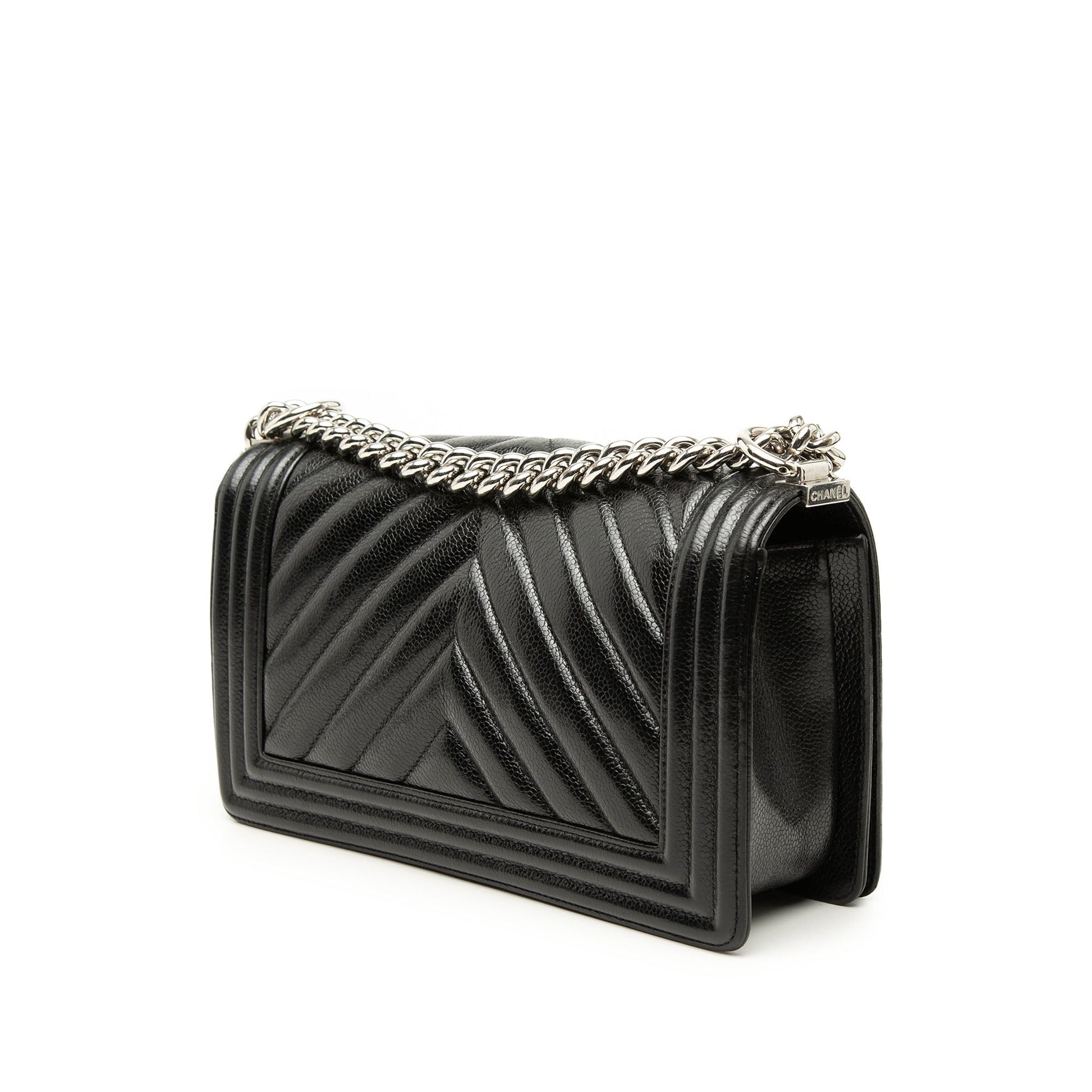 Chanel Old Medium Chevron Caviar Boy Flap