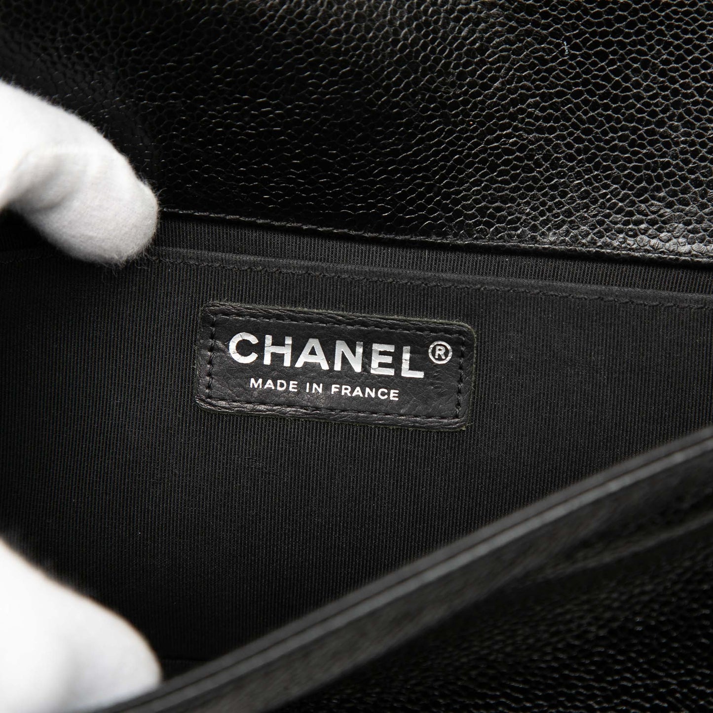 Chanel Old Medium Chevron Caviar Boy Flap