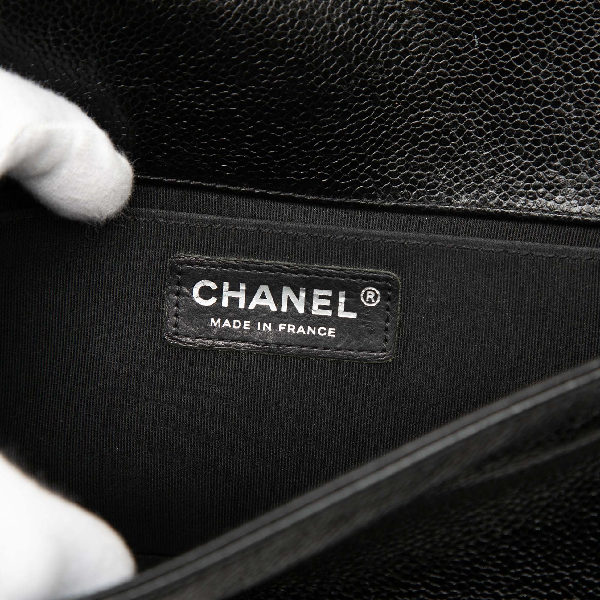 Chanel Old Medium Chevron Caviar Boy Flap