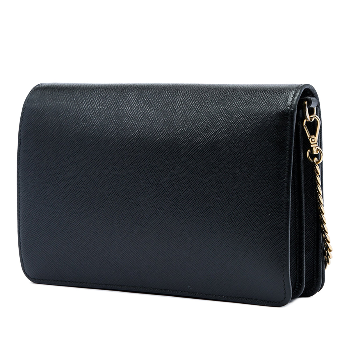 Prada Saffiano Lux Monochrome Wallet on Chain