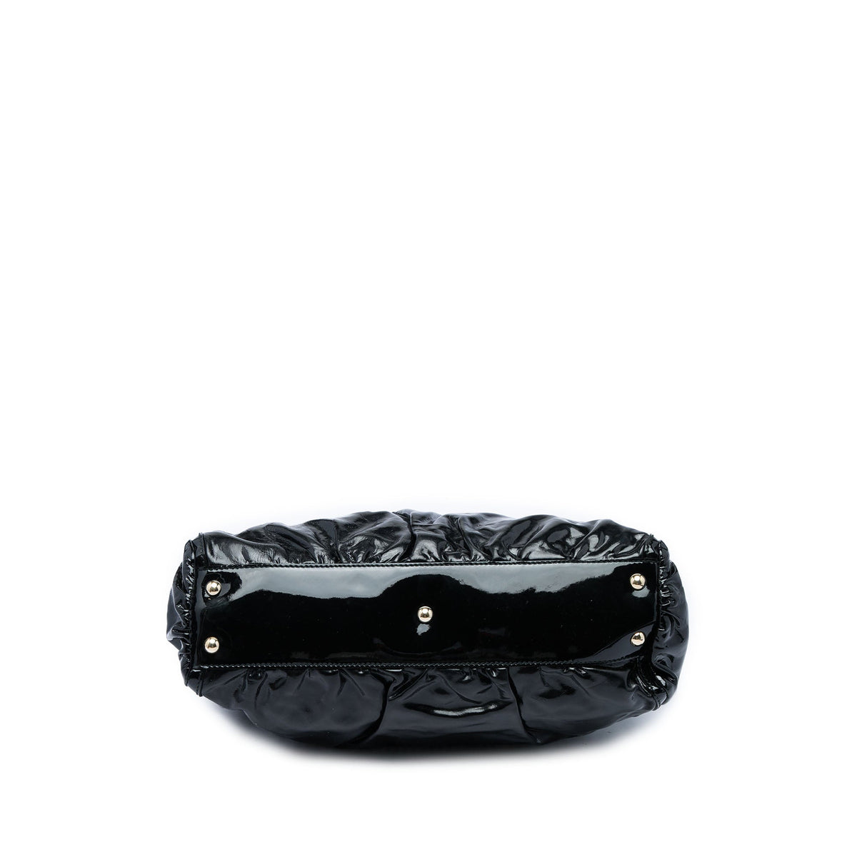 Gucci Patent Abbey D Ring Tote — Black