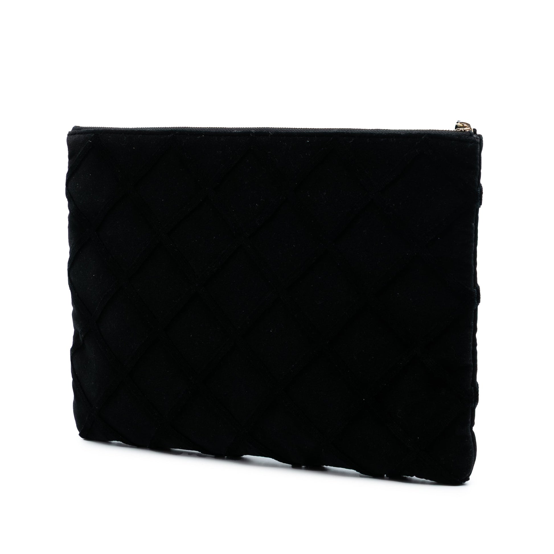 Chanel Large Quilted Velvet O Case Clutch