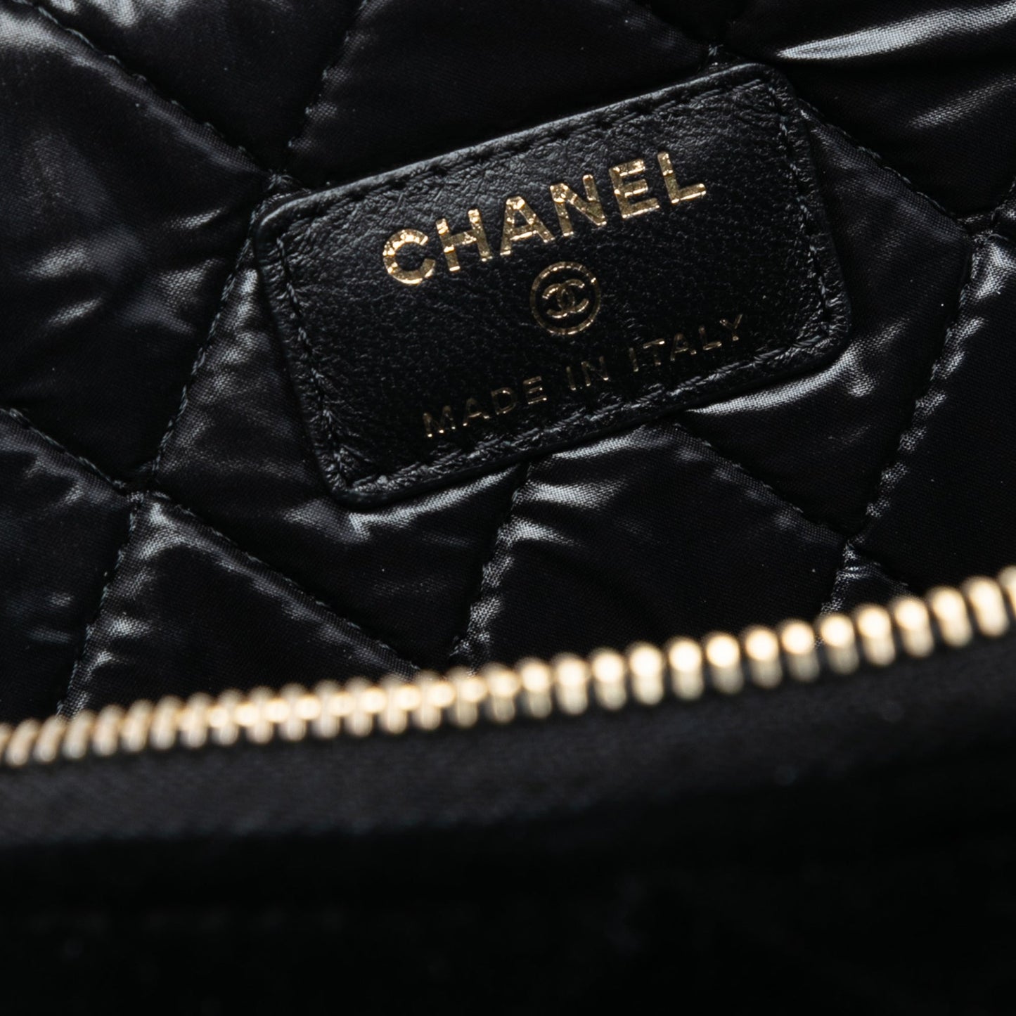 Chanel Large Quilted Velvet O Case Clutch