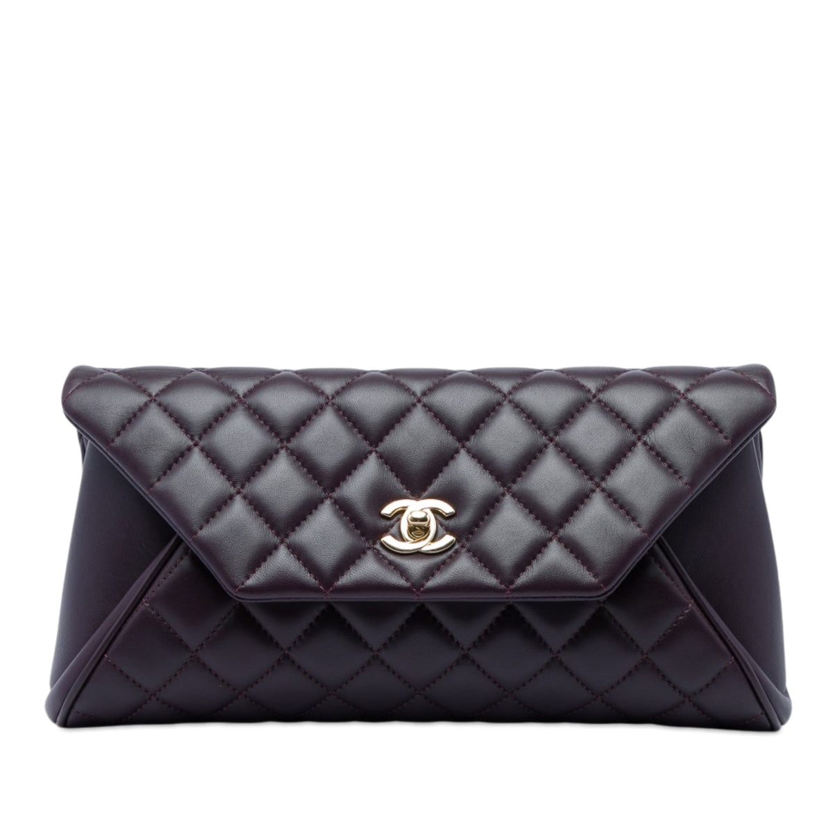 Chanel Quilted Lambskin Fold Up Again Clutch — Purple