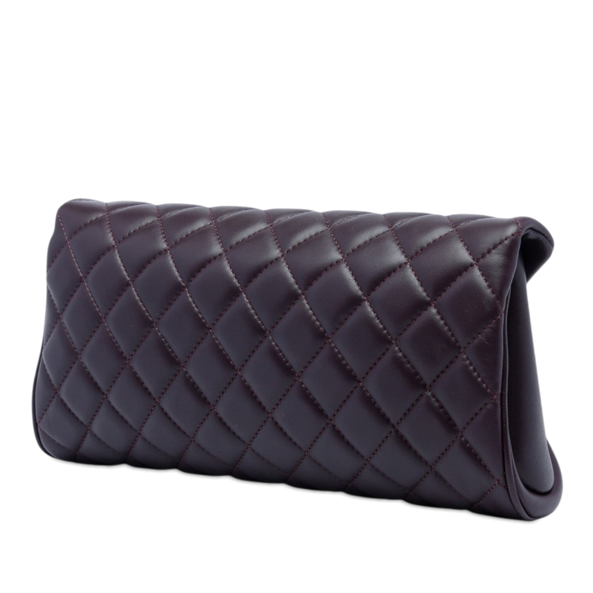 Chanel Quilted Lambskin Fold Up Again Clutch — Purple
