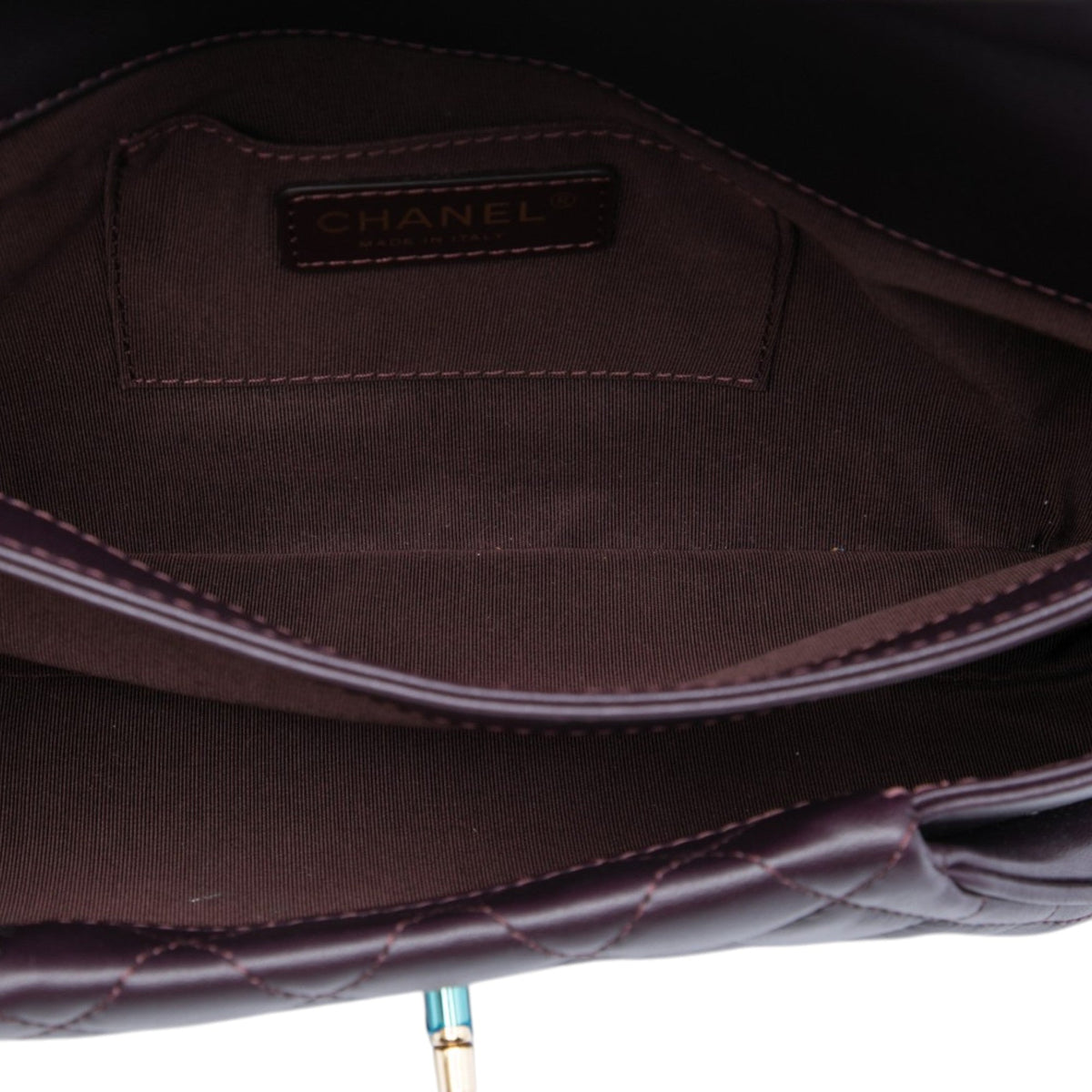 Chanel Quilted Lambskin Fold Up Again Clutch — Purple