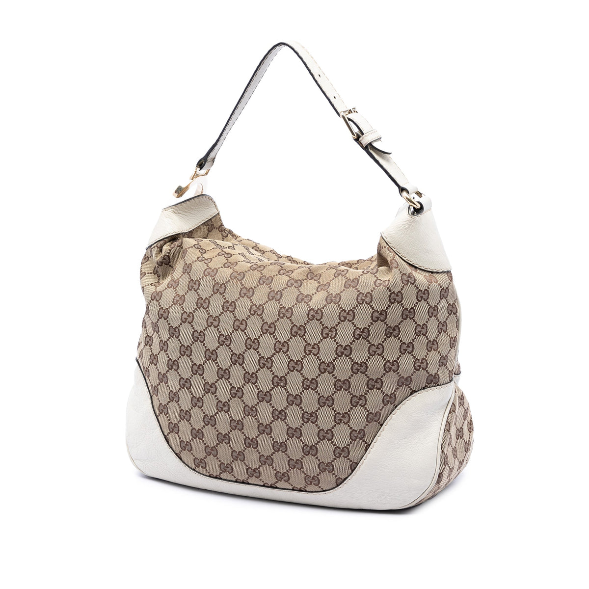 Gucci GG Canvas Charlotte Hobo — White