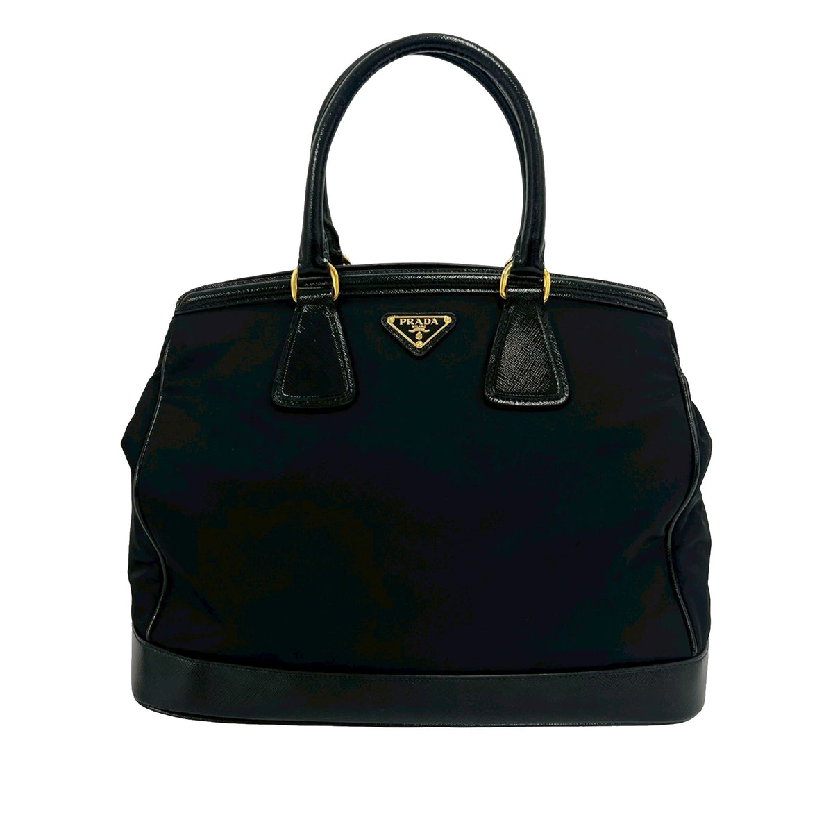 Prada Saffiano Trimmed Tessuto Handbag